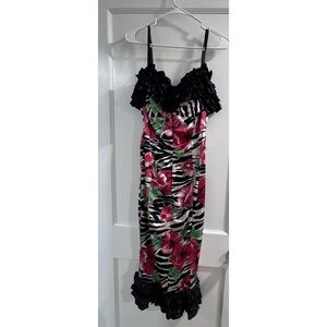 Y2K Cache Grail Zebra Dress